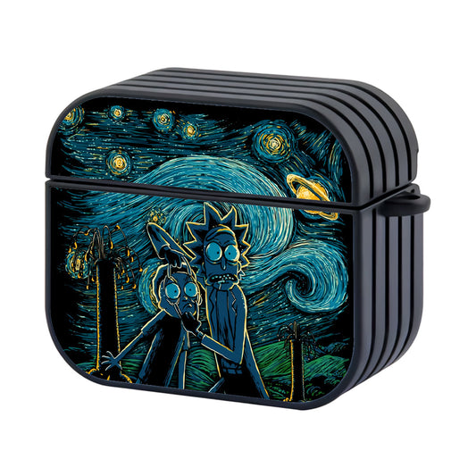 Rick and Morty Starry Night Painting Apple Airpods 4 Case