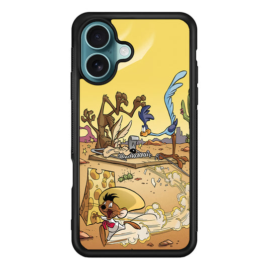 Road Runner Wile E Coyote Trapped iPhone 16 Case
