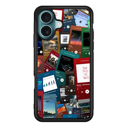 Rock's Song Playlist Collage iPhone 16 Case