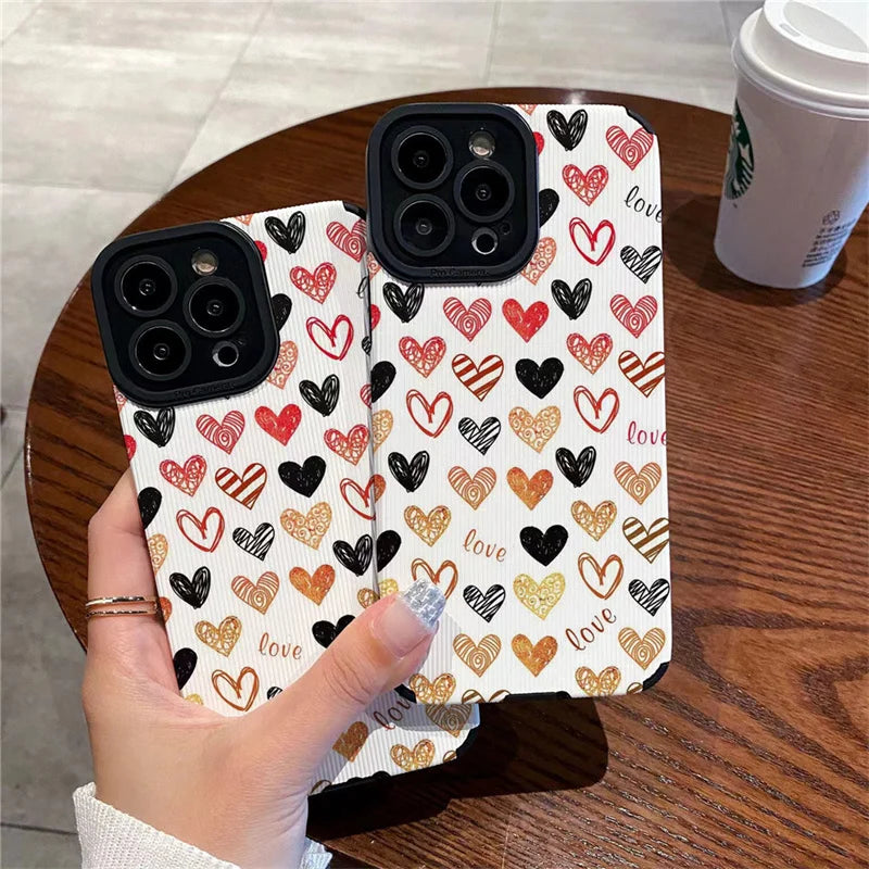 Cute Love Heart Couples Camera Protection Case