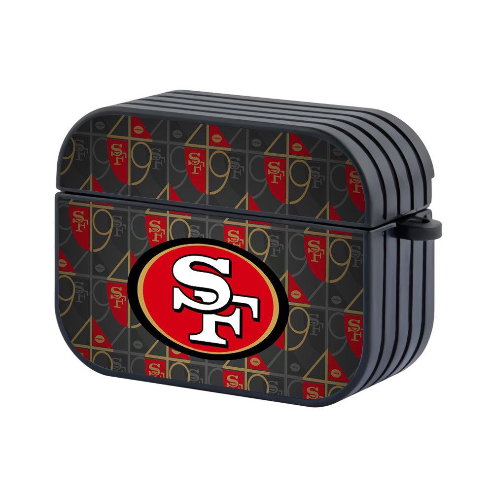 San Francisco 49ers NFL Gold and Red Patern of Emblem Apple Airpods Pro 2 Case Black