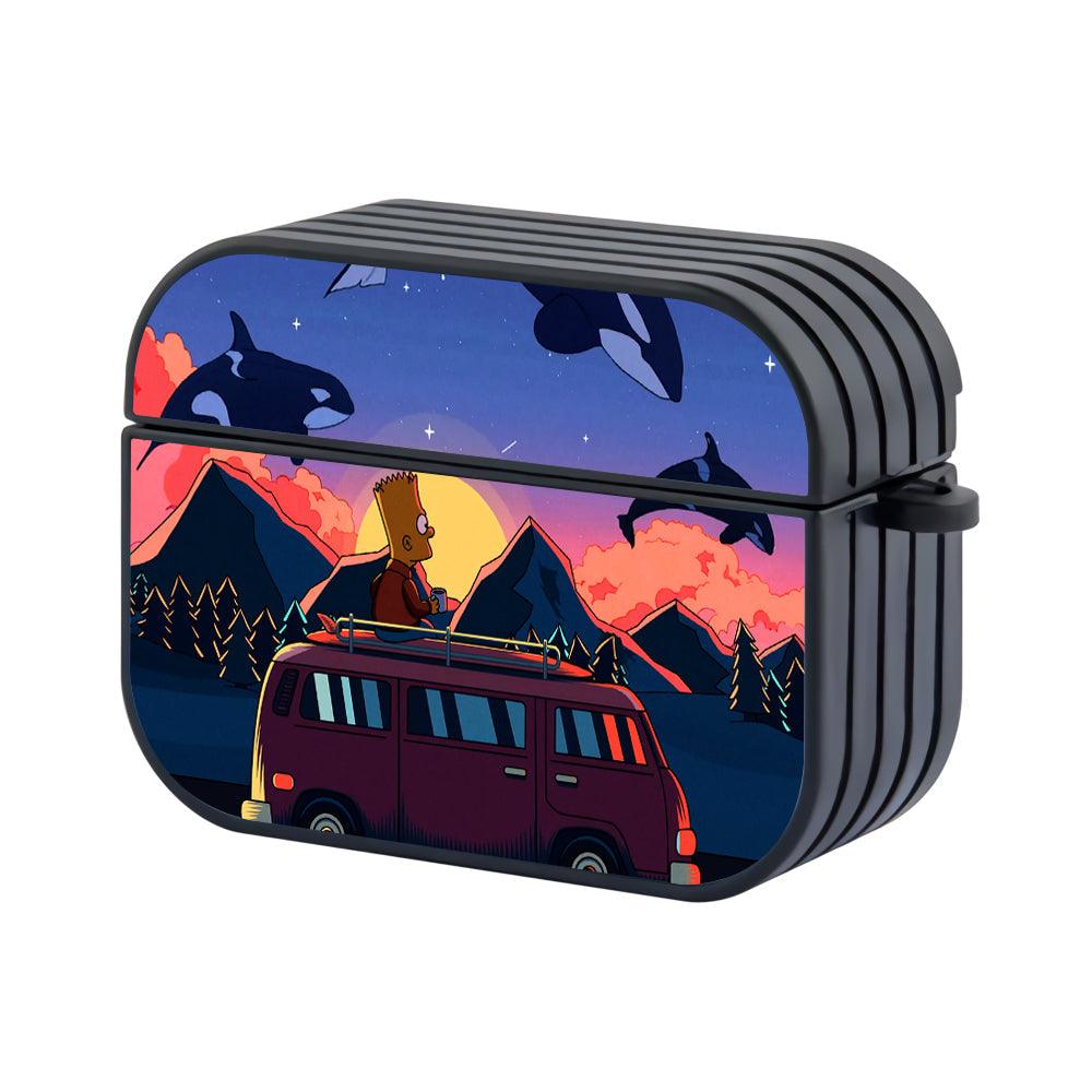 Simpson Bart at The Evening Show Apple Airpods Pro 2 Case Black