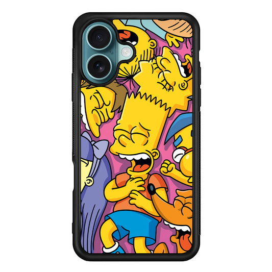 Simpson Bust Up Bart iPhone 16 Case