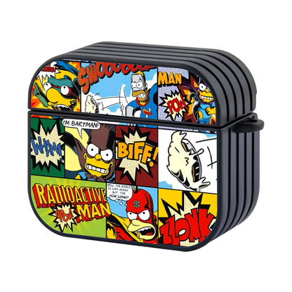 Simpson Superhero Comic Cover Art Apple Airpods 4 Case Black