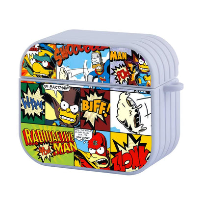 Simpson Superhero Comic Cover Art Apple Airpods 4 Case White