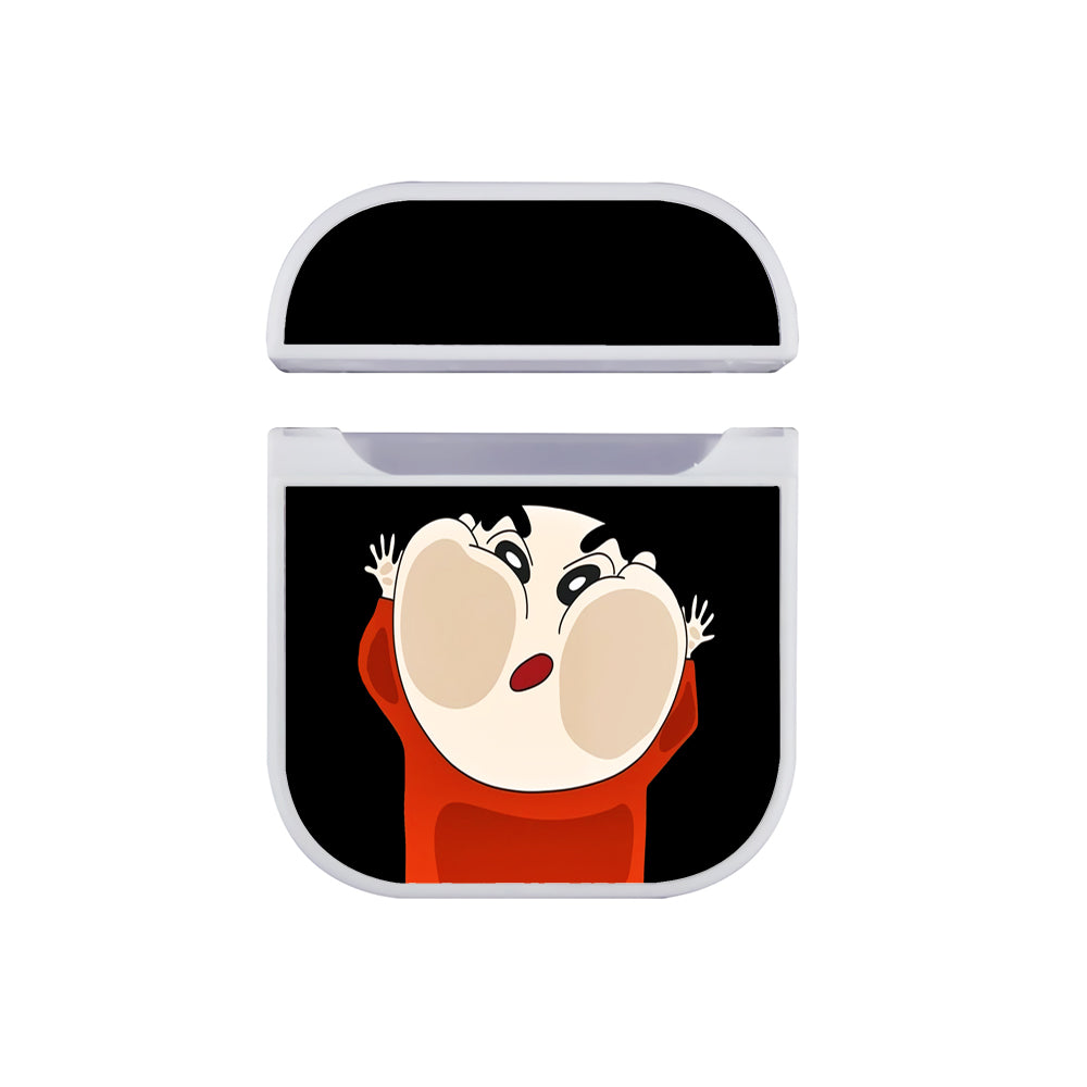Sinchan Cute On The Glass Apple Airpods Case White