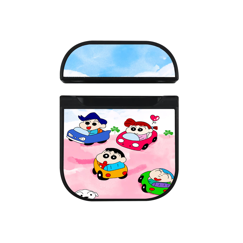 Sinchan Play Cars With Friends Apple Airpods Case Black