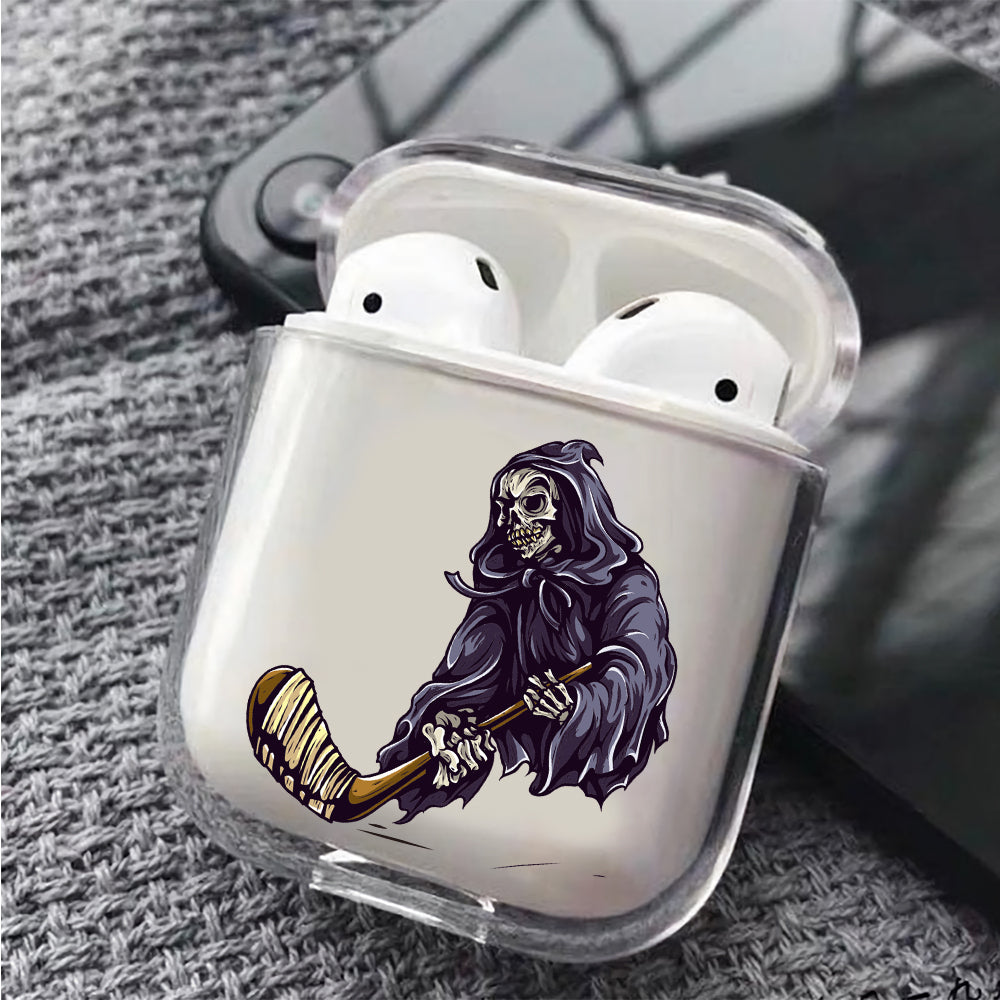 Skull Play Ice Hockey Apple Airpods Case