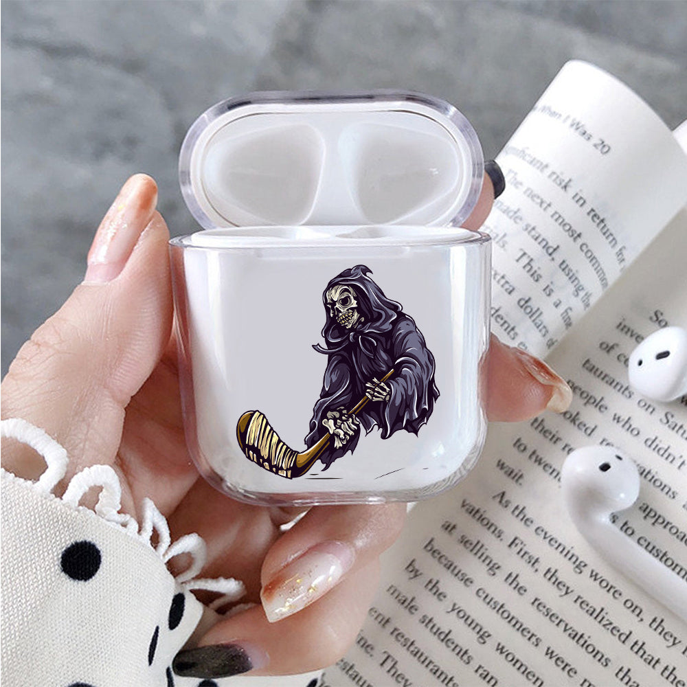 Skull Play Ice Hockey Apple Airpods Case