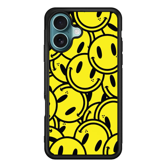 Smile Emoji Yellow iPhone 16 Case