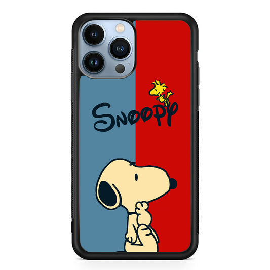 Snoopy Blue and Red Line iPhone 15 Pro Case - Carneyforia