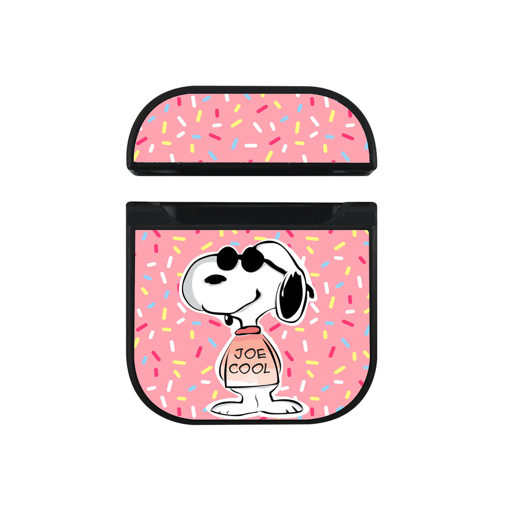 Snoopy Cool Sprinkles Apple Airpods Case Black