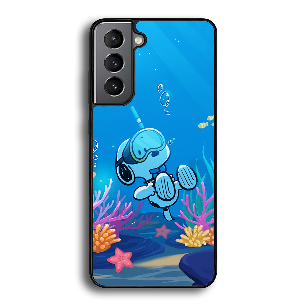 Snoopy Enjoy Diving Samsung Galaxy S21 Plus Case