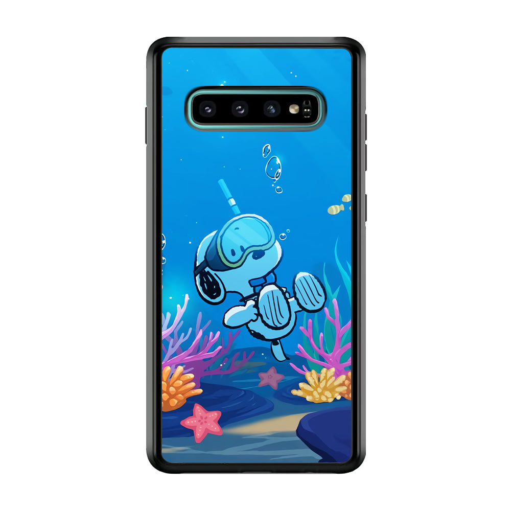 Snoopy Enjoy Diving Samsung Galaxy S10 Case