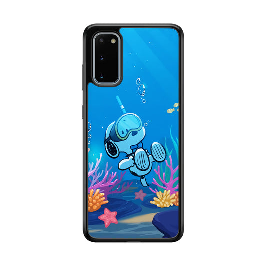 Snoopy Enjoy Diving Samsung Galaxy S20 Case