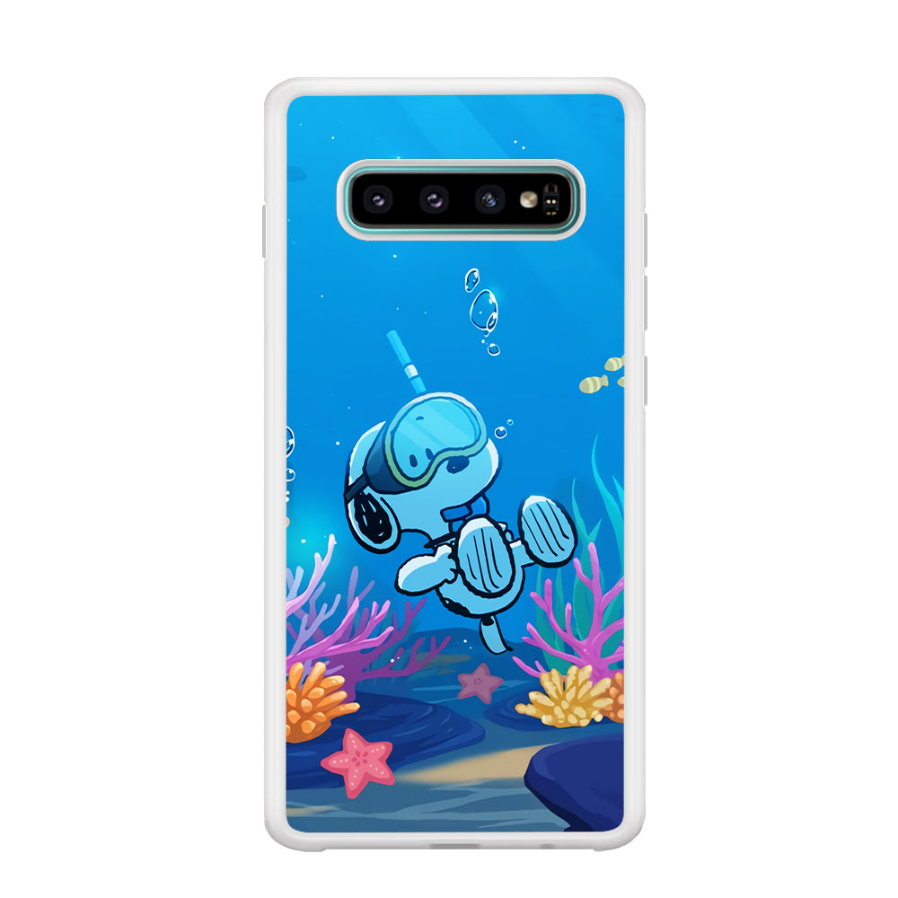 Snoopy Enjoy Diving Samsung Galaxy S10 Case