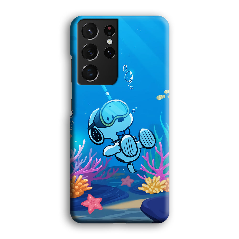 Snoopy Enjoy Diving Samsung Galaxy S21 Ultra Case