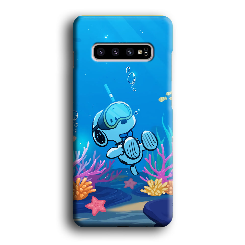 Snoopy Enjoy Diving Samsung Galaxy S10 Case