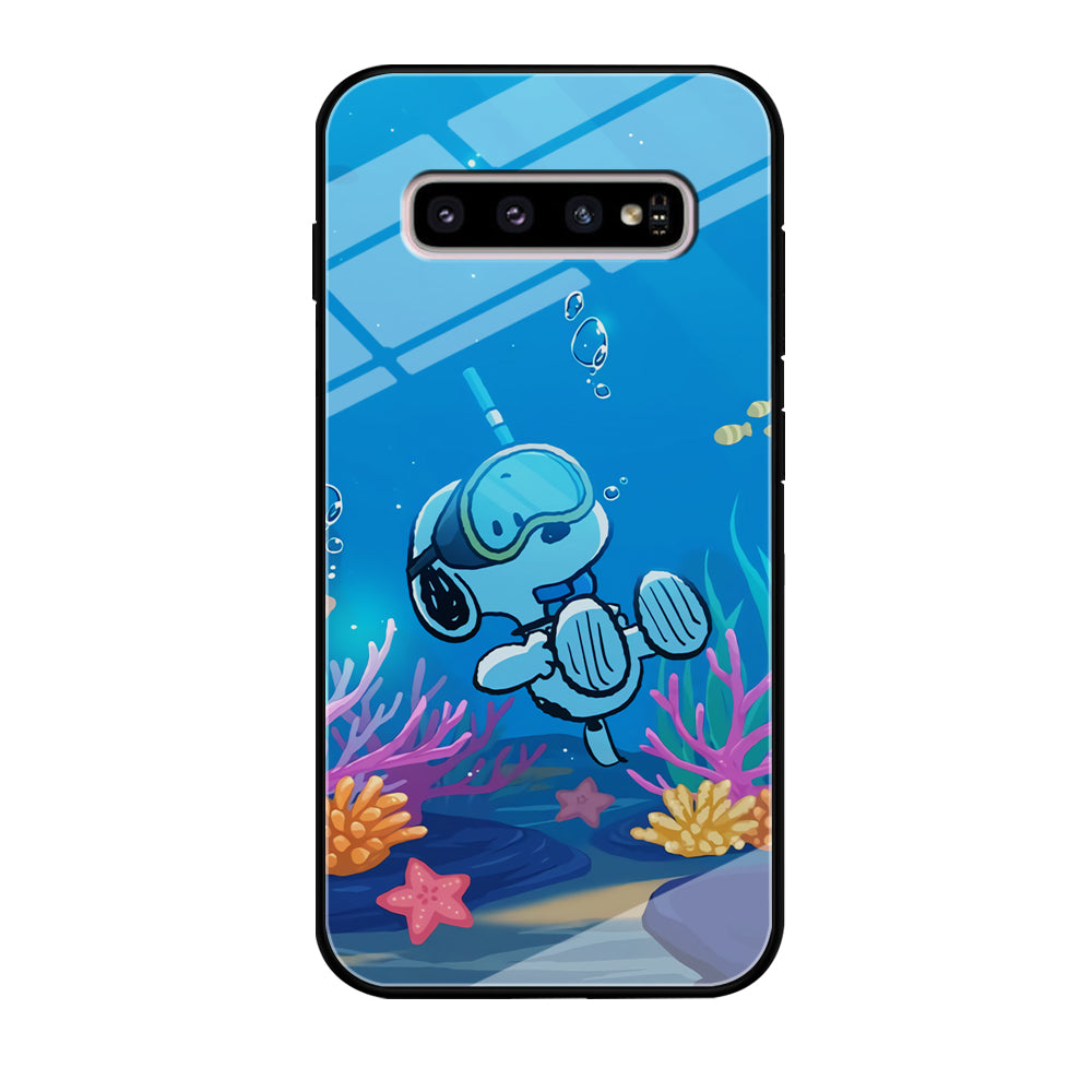 Snoopy Enjoy Diving Samsung Galaxy S10 Case