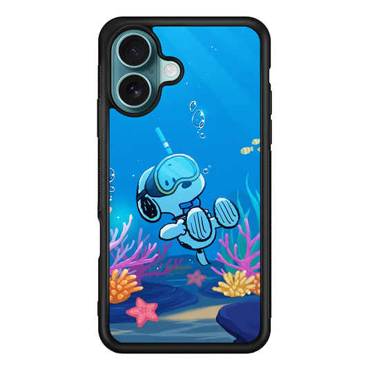 Snoopy Enjoy Diving iPhone 16 Case