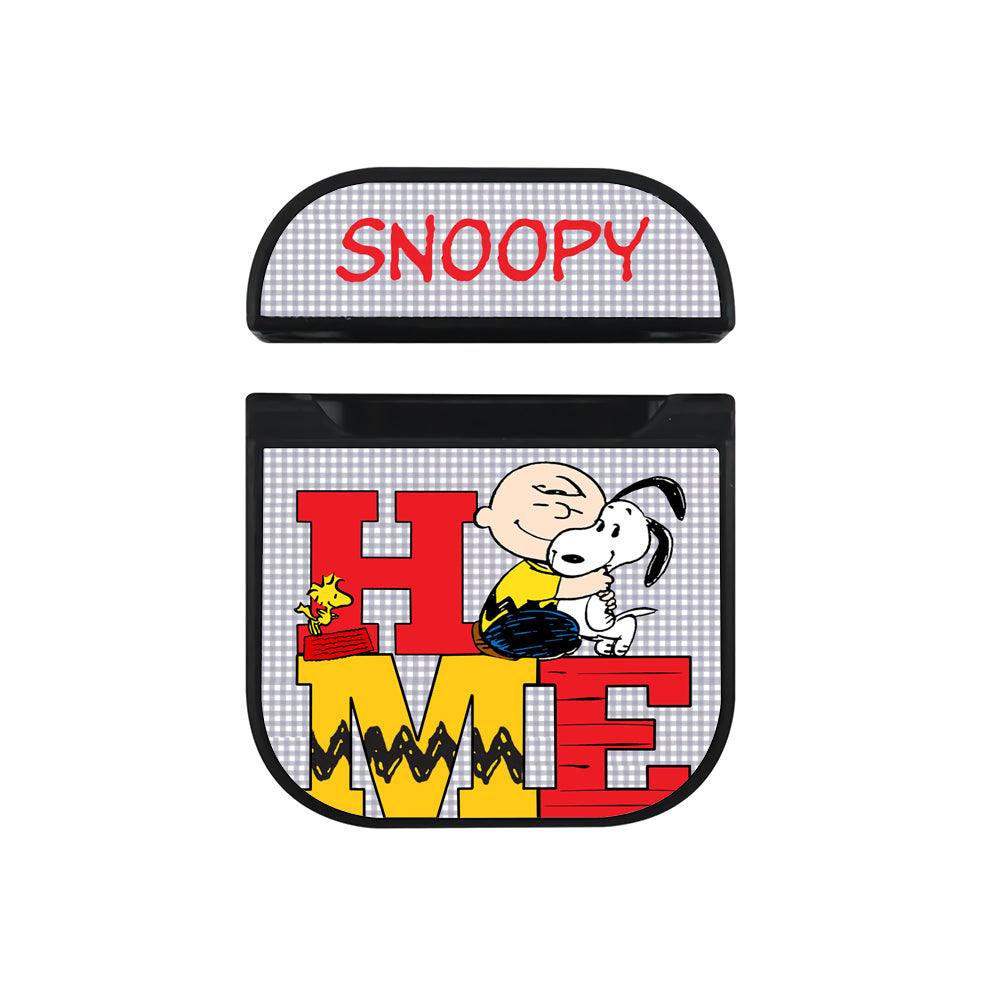 Snoopy Home Make Happiness Apple Airpods Case Black