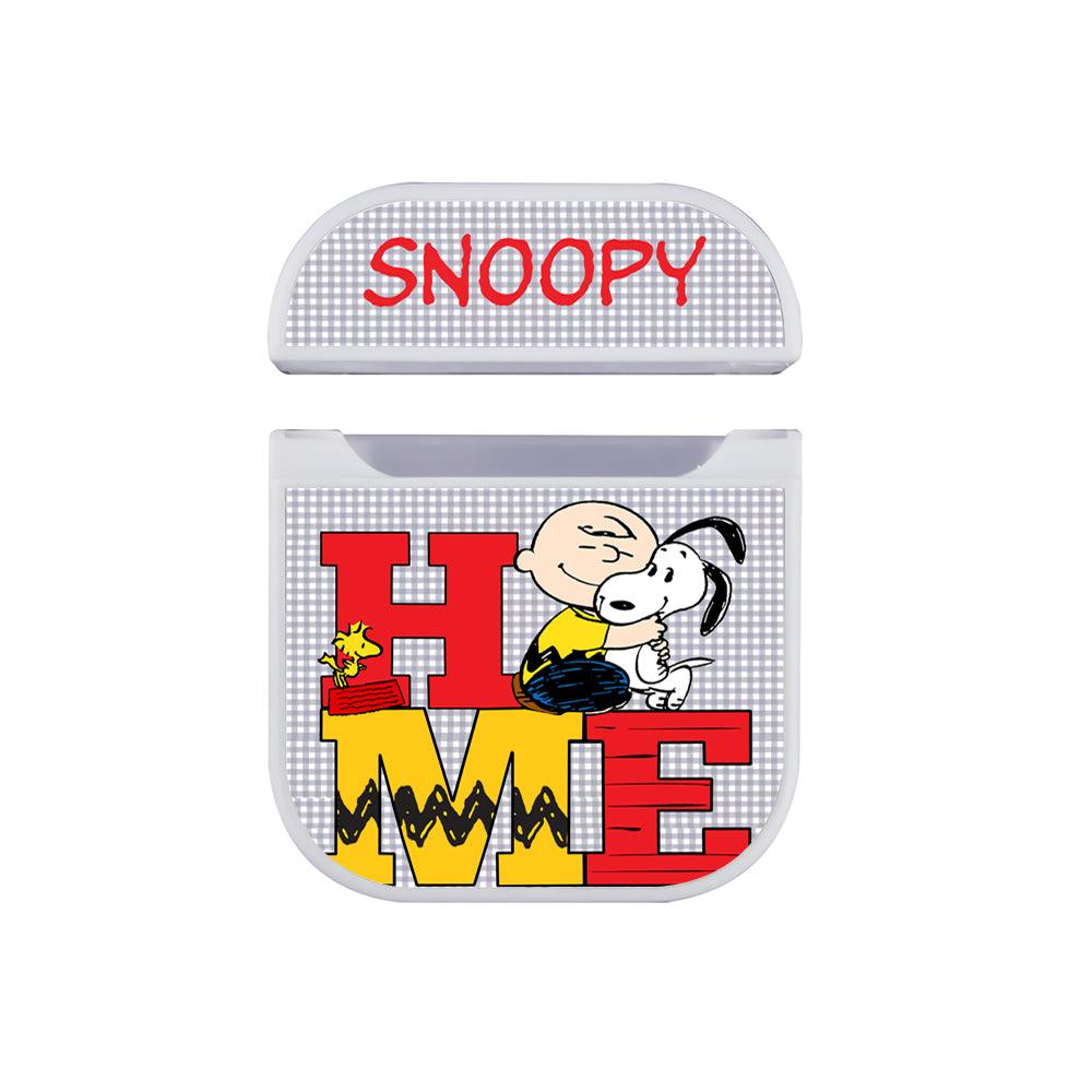 Snoopy Home Make Happiness Apple Airpods Case White