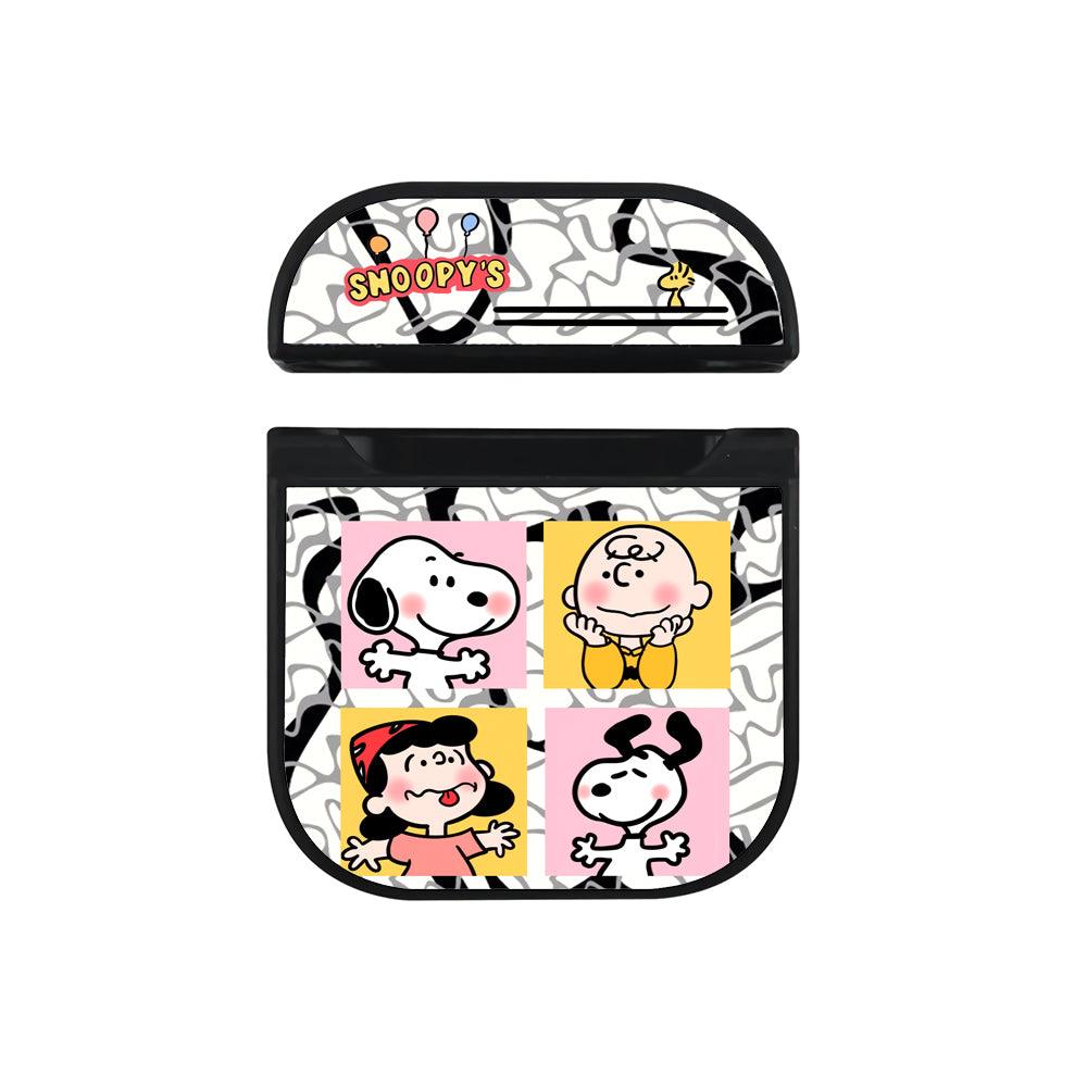 Snoopy Make You Smile Apple Airpods Case Black