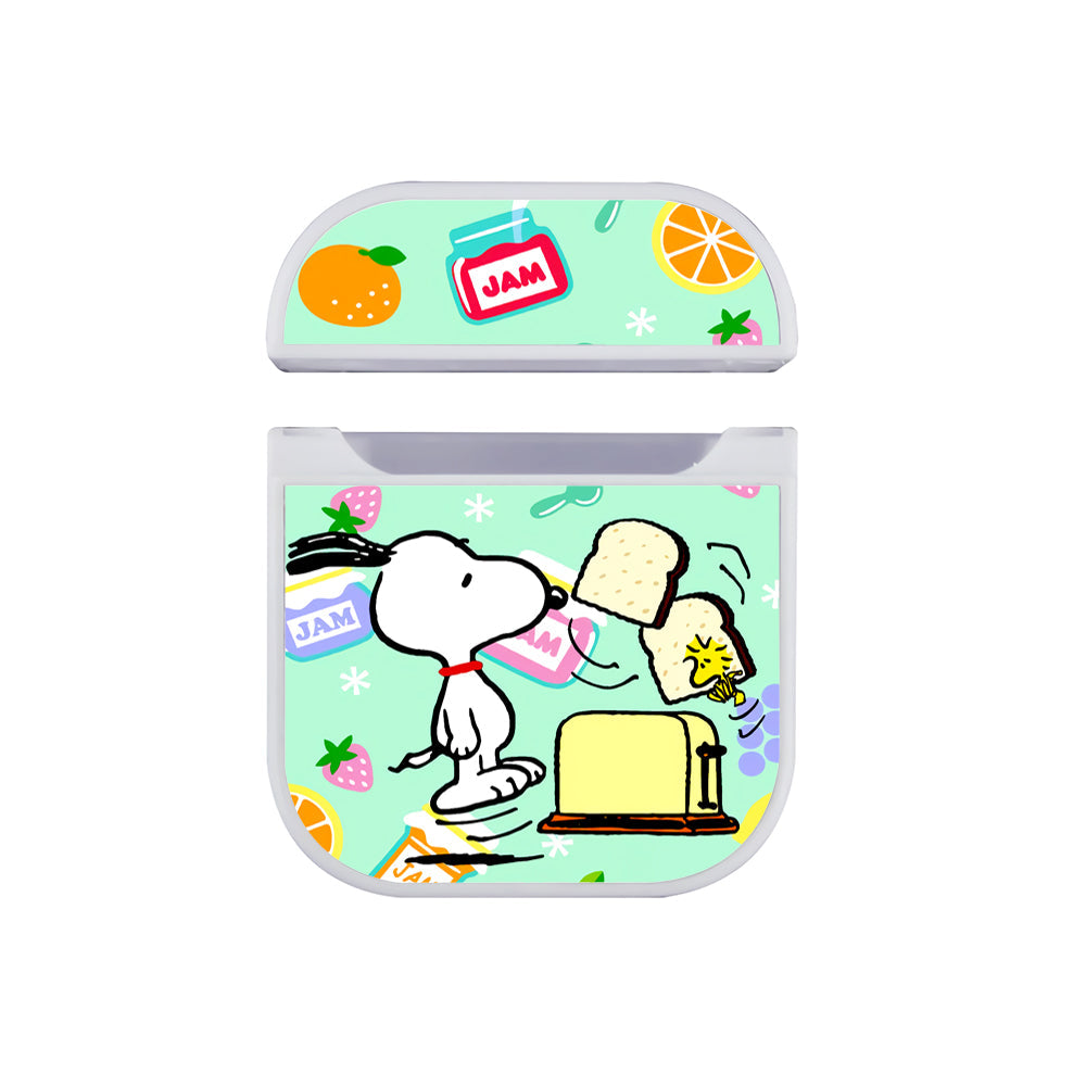 Snoopy Morning Breakfast Apple Airpods Case White