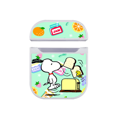 Snoopy Morning Breakfast Apple Airpods Case White