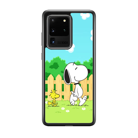 Snoopy Morning Walk Samsung Galaxy S20 Ultra Case