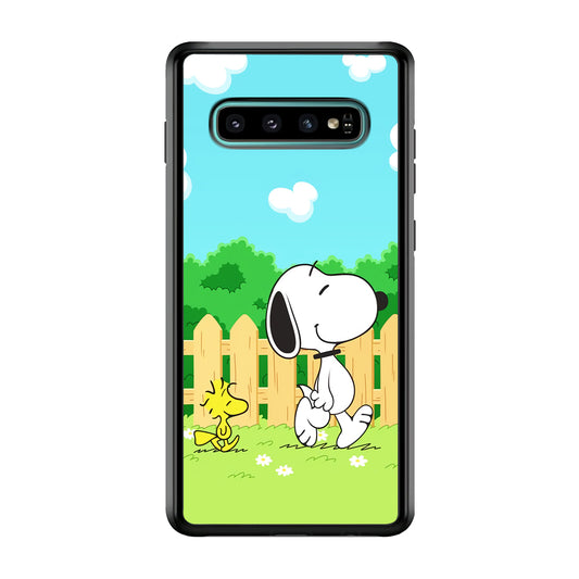 Snoopy Morning Walk Samsung Galaxy S10 Case