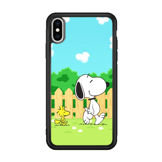 Snoopy Morning Walk iPhone XS Case