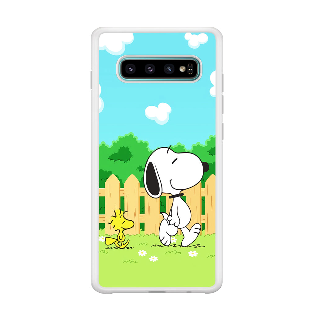 Snoopy Morning Walk Samsung Galaxy S10 Case