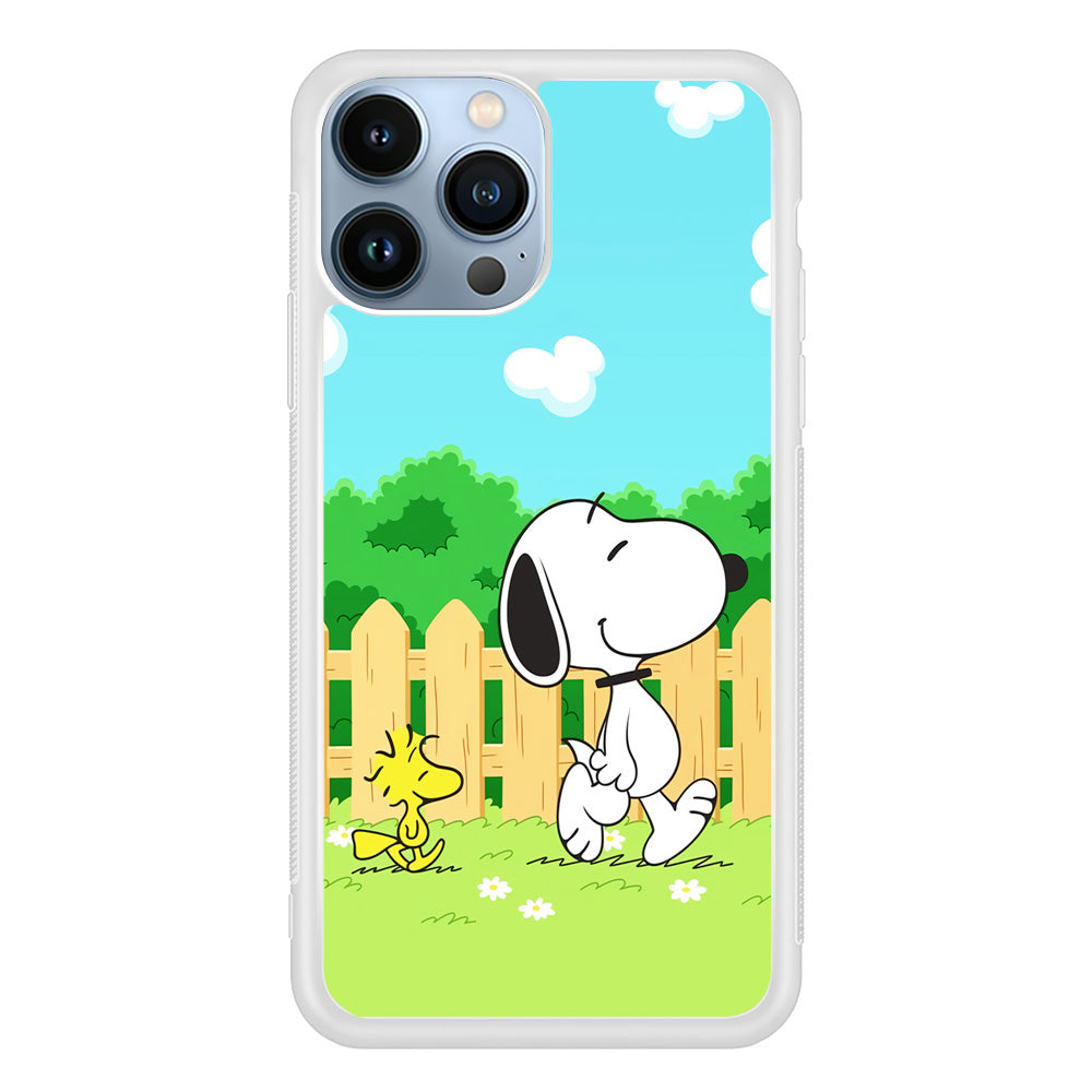 Snoopy Morning Walk iPhone 13 Pro Max Case