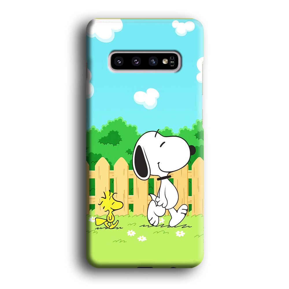 Snoopy Morning Walk Samsung Galaxy S10 Case