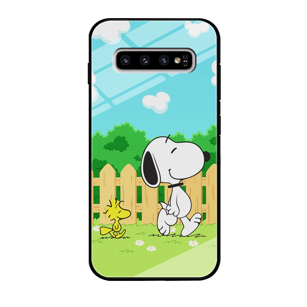 Snoopy Morning Walk Samsung Galaxy S10 Case