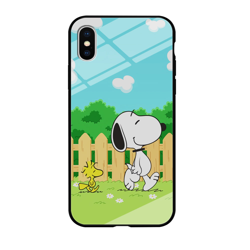 Snoopy Morning Walk iPhone XS Case