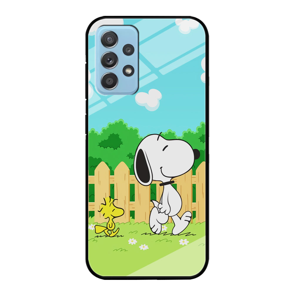 Snoopy Morning Walk Samsung Galaxy A72 Case