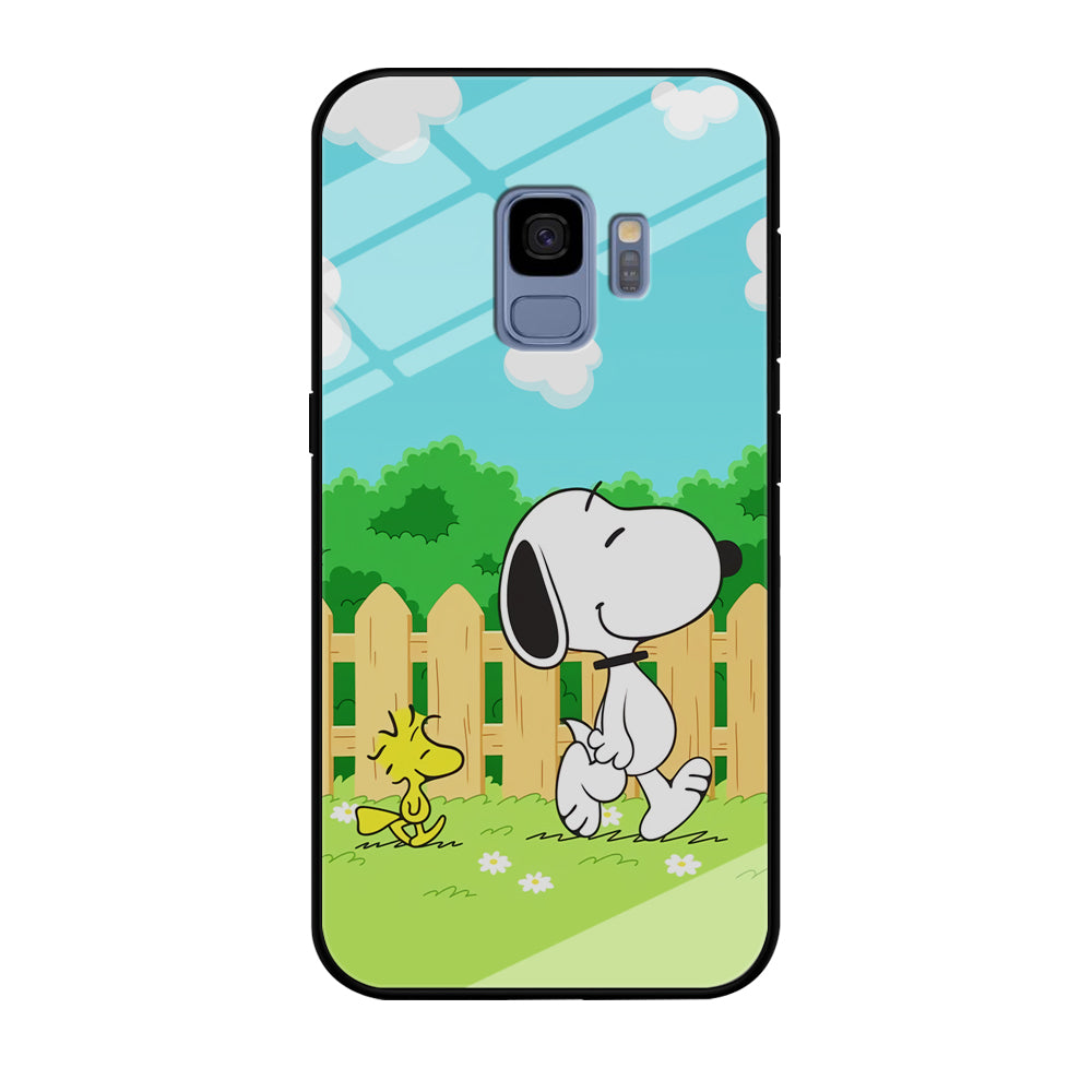 Snoopy Morning Walk Samsung Galaxy S9 Case