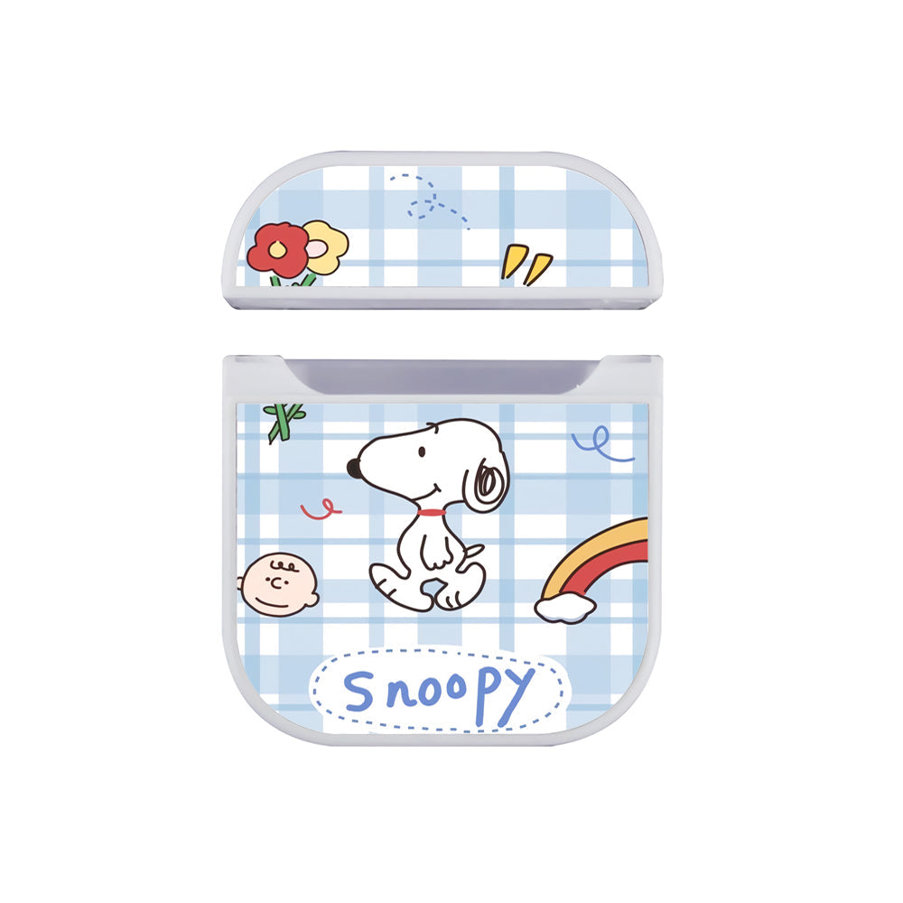 Snoopy Pattern of Square Apple Airpods Case White
