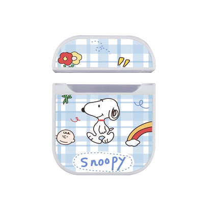 Snoopy Pattern of Square Apple Airpods Case White