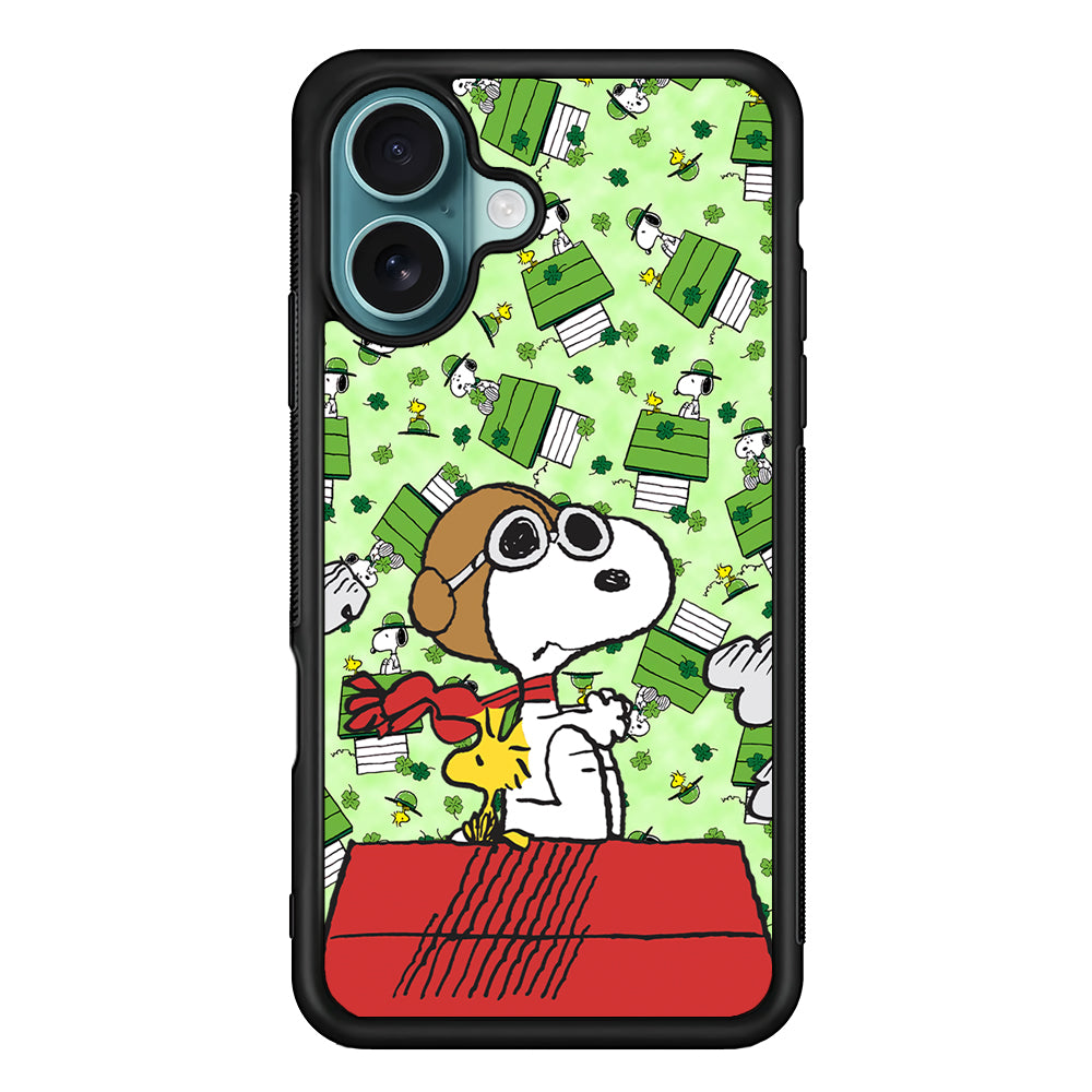 Snoopy Pilot Role iPhone 16 Case