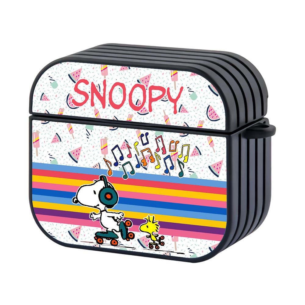 Snoopy Skating For Fun Apple Airpods 4 Case Black