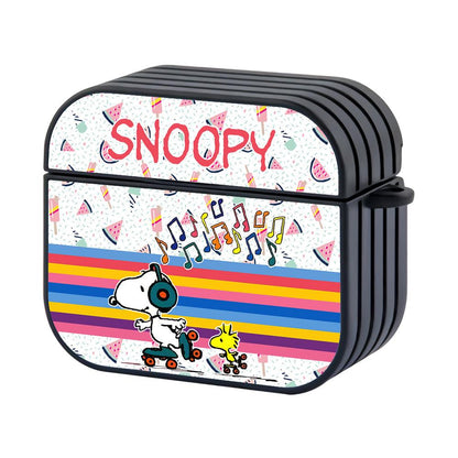 Snoopy Skating For Fun Apple Airpods 4 Case Black
