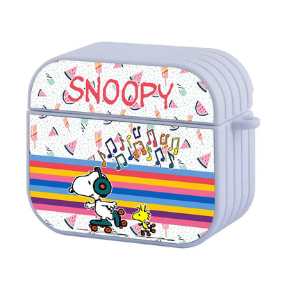 Snoopy Skating For Fun Apple Airpods 4 Case White