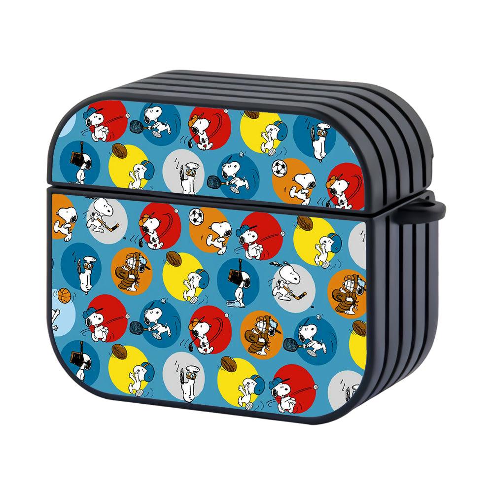 Snoopy Sport Color Circle Apple Airpods 4 Case Black