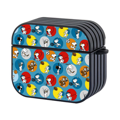 Snoopy Sport Color Circle Apple Airpods 4 Case Black