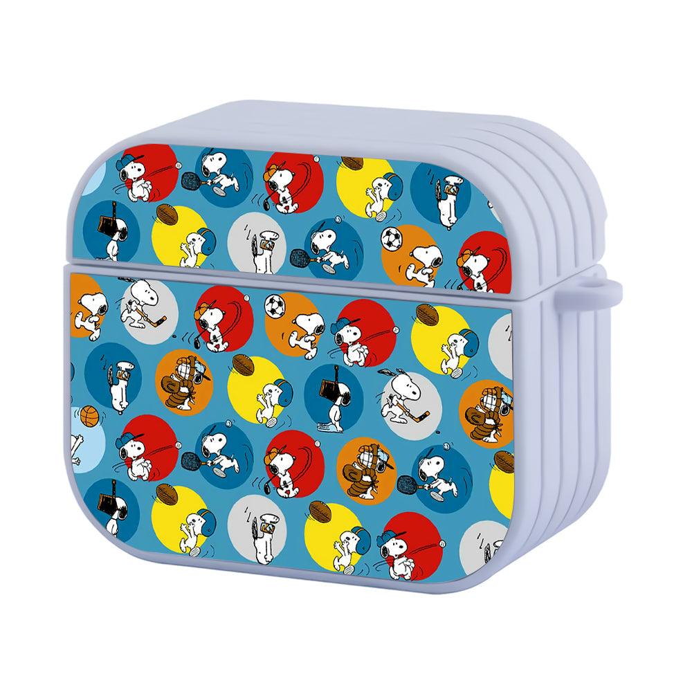 Snoopy Sport Color Circle Apple Airpods 4 Case White