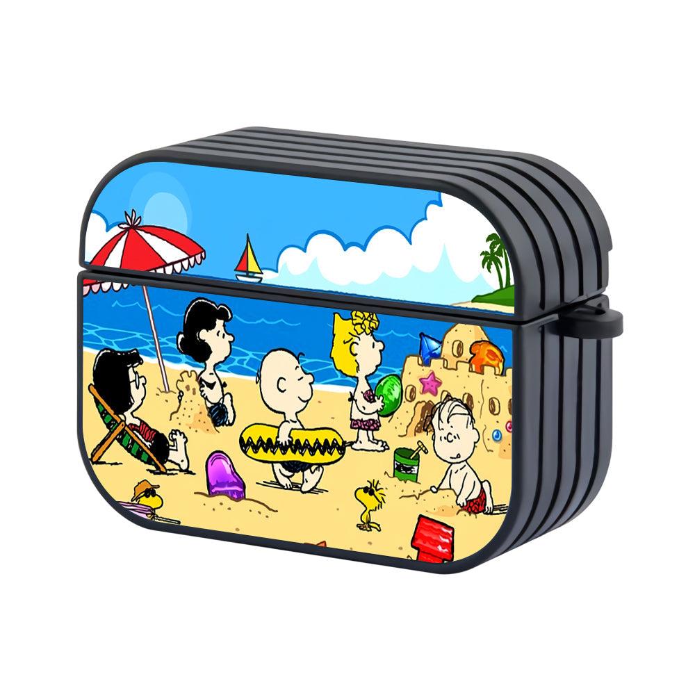 Snoopy Sunbathing on The Beach Apple Airpods Pro Case Black