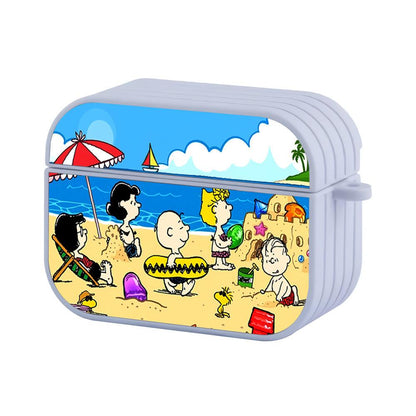 Snoopy Sunbathing on The Beach Apple Airpods Pro Case White